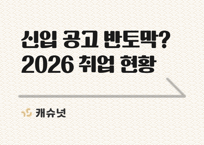  신입 공고가 반토막 났다고? 2026 취업 시장 현황 | 취준생 뉴스레터 캐슈넛 